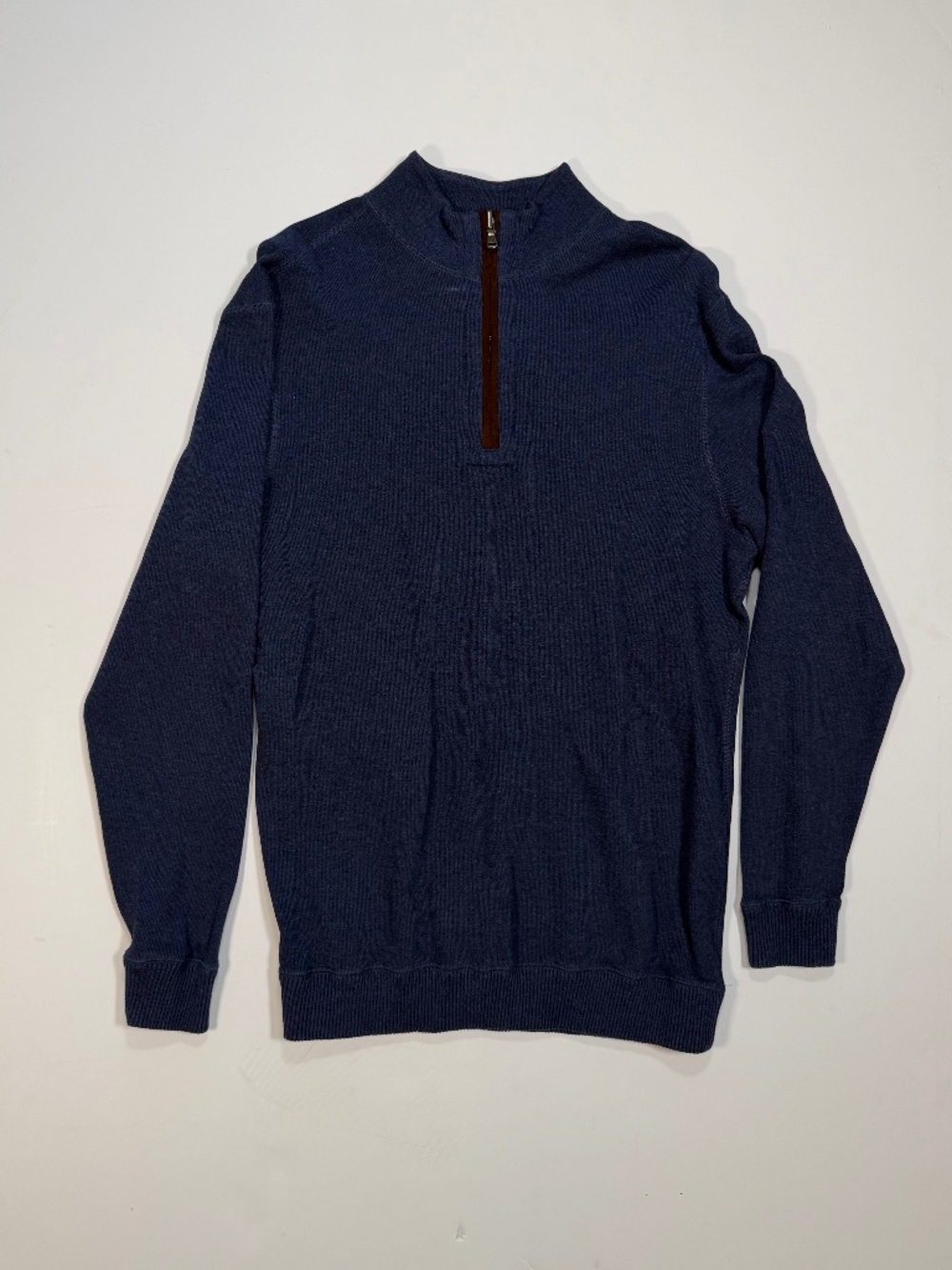 Cremieux Premium Men's 1/4 Zip Pullover Sweater - Navy Blue Heather Size M